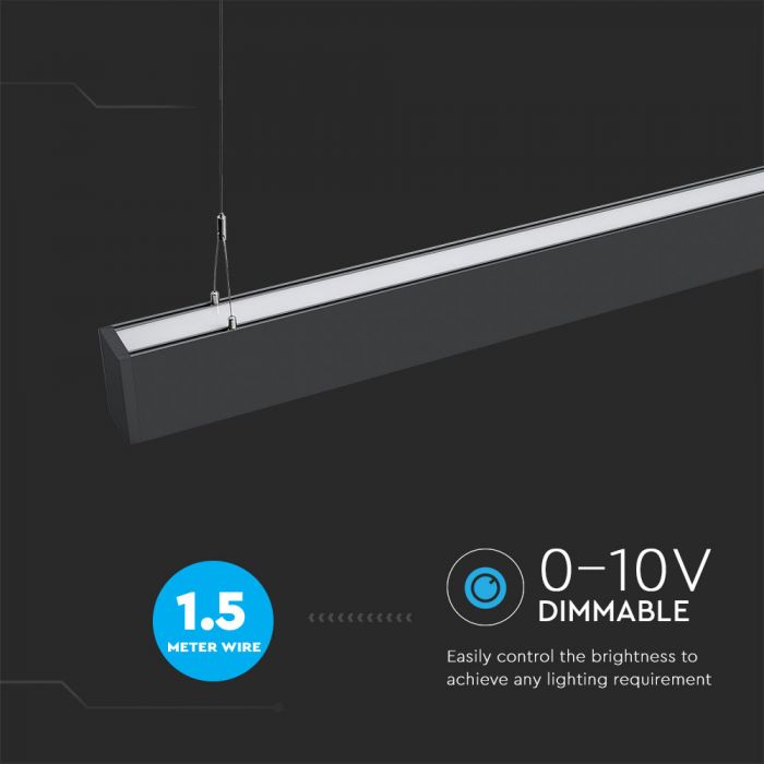LED LINEAR HANGING SUSPENSION 60W DL 6000lm 120° 1200X75X105 ALUMINIUM SAMSUNG BLACK A++