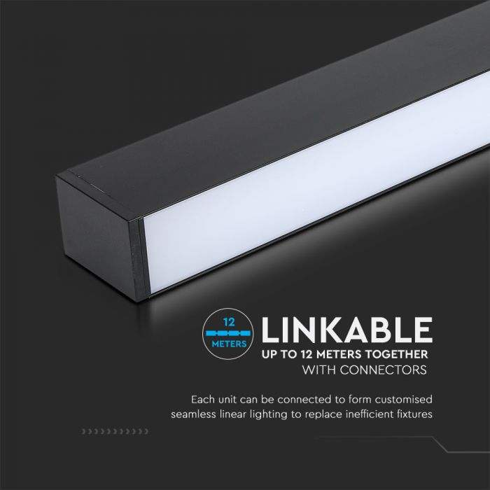 LED LINEAR HANGING SUSPENSION 60W DL 6000lm 120° 1200X75X105 ALUMINIUM SAMSUNG BLACK A++