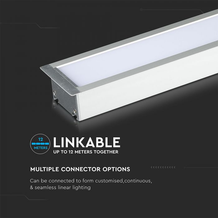 LED Linear Light SAMSUNG Chip 40W Recessed Silver Body 6400K