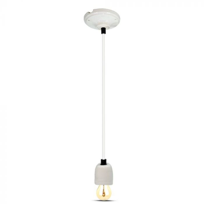 LED E27 HIGH FREQUENCY LAMP HOLDER WHITE 47X64X680 PORCELAIN