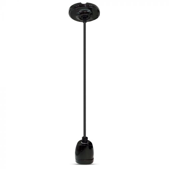LED E27 HIGH FREQUENCY LAMP HOLDER BLACK 47X64X680 PORCELAIN