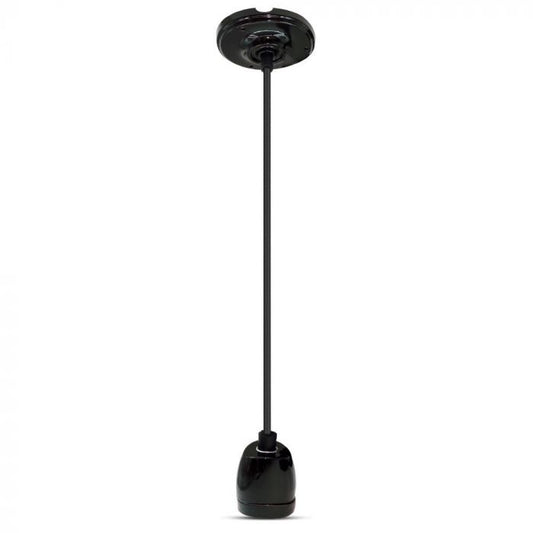 LED E27 HIGH FREQUENCY LAMP HOLDER BLACK 47X64X680 PORCELAIN