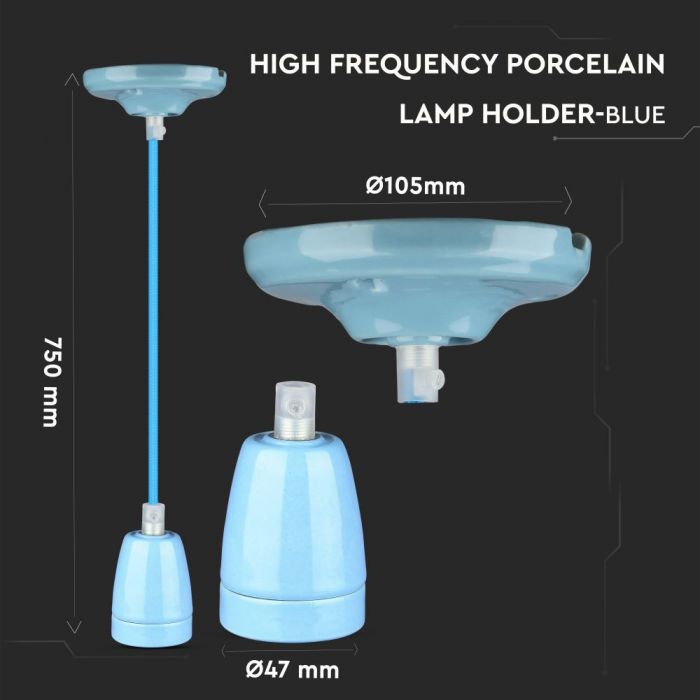 Porcelain Lamp Pendant Blue