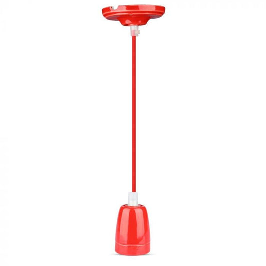 LED E27 HIGH FREQUENCY LAMP HOLDER RED 47X64X680 PORCELAIN