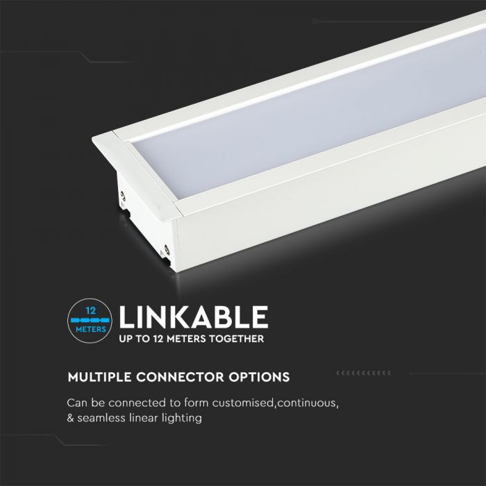 LED Linear Light SAMSUNG Chip 40W Recessed White Body 6400K