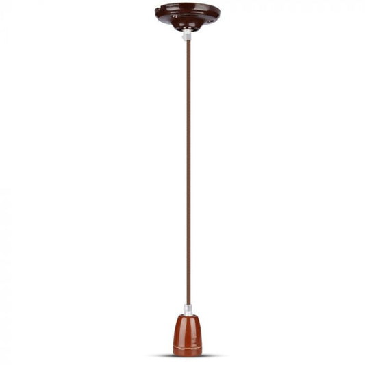 LED E27 HIGH FREQUENCY LAMP HOLDER BROWN 47X64X680 PORCELAIN