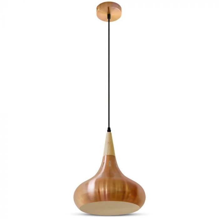 LED E27 PENDANT DANISH RED BRONZE 36X42X120 ALUMINIUM + WOOD