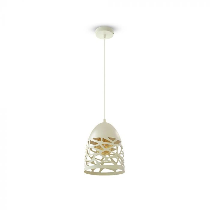 LED E27 PENDANT MAT WHITE 20X27X130 MESH METAL