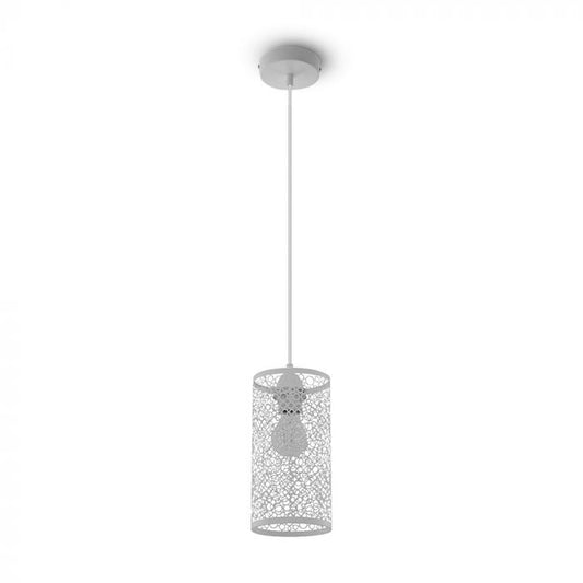 LED E27 PENDANT WHITE 13X25X130 CAN SHAPE METAL