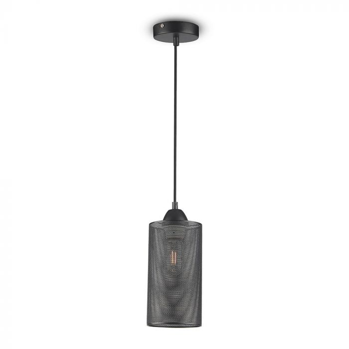 LED E27 PENDANT MAT BLACK 13X22X130 CAN SHAPE METAL
