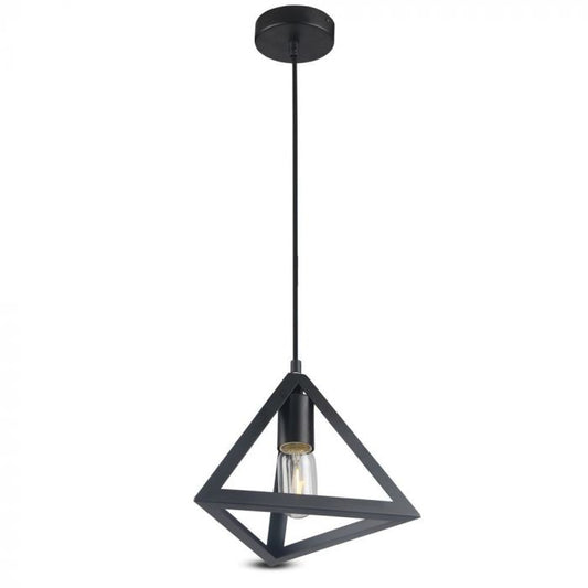 LED E27 PENDANT GEOMETRIC LIGHT MAT BLACK 25X19X125 METAL