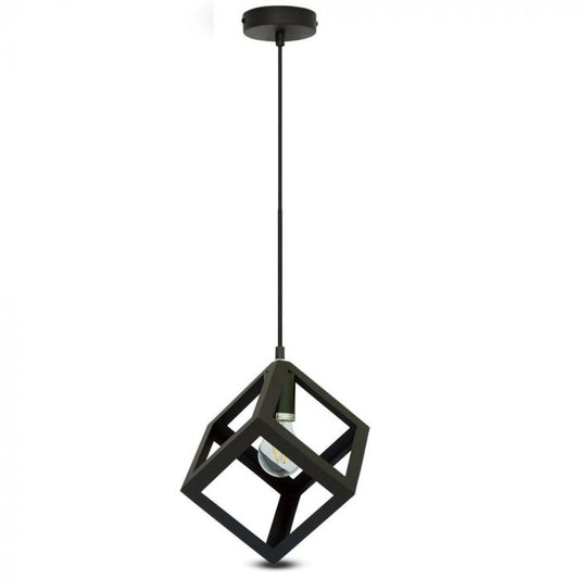 LED E27 PENDANT GEOMETRIC LIGHT MAT BLACK 225X225X1250 METAL