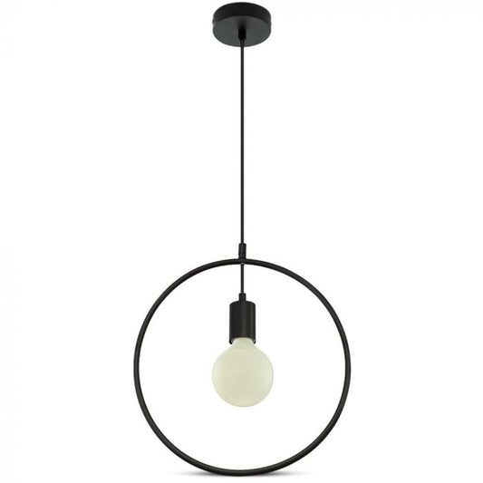 LED E27 PENDANT GEOMETRIC MAT BLACK 32X32X135 CIRCLE METAL