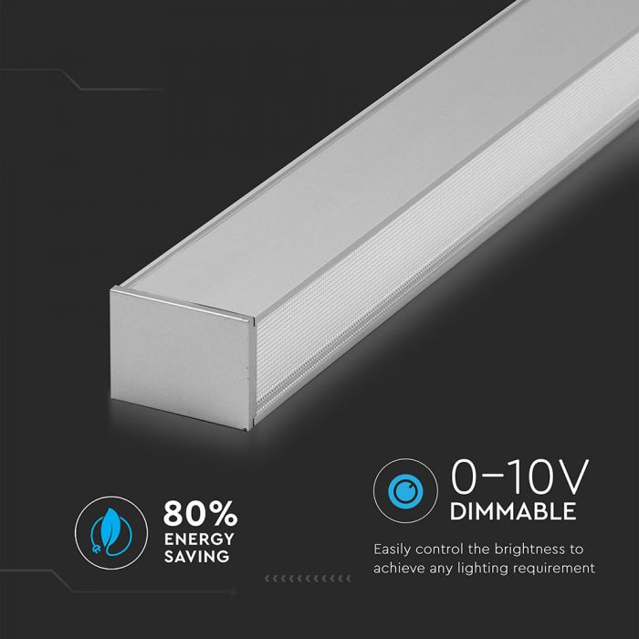 LED Linear Light SAMSUNG Chip 40W Hanging Silver Body 4000K