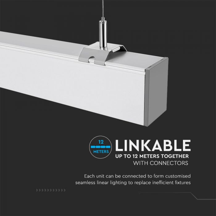 LED Linear Light SAMSUNG Chip 40W Hanging Silver Body 4000K