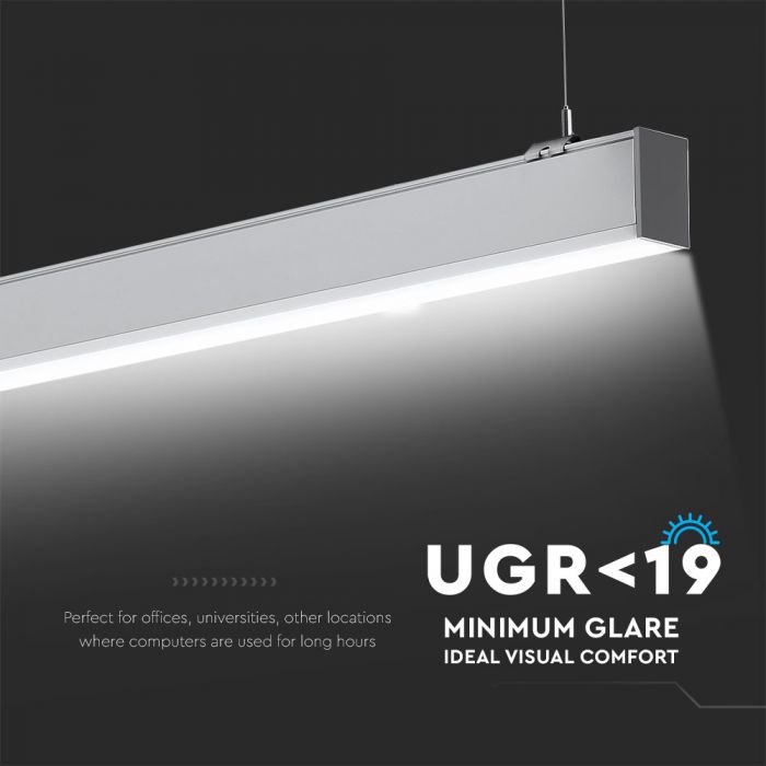 LED Linear Light SAMSUNG Chip 40W Hanging Silver Body 4000K