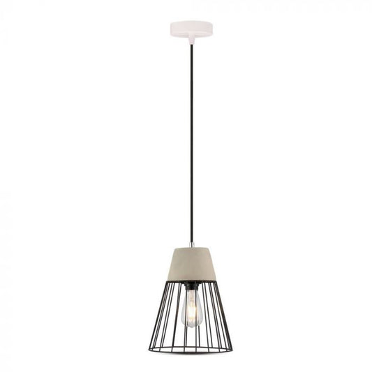 LED E27 PENDANT CONCRETE & MESH 25X31X120 IRON