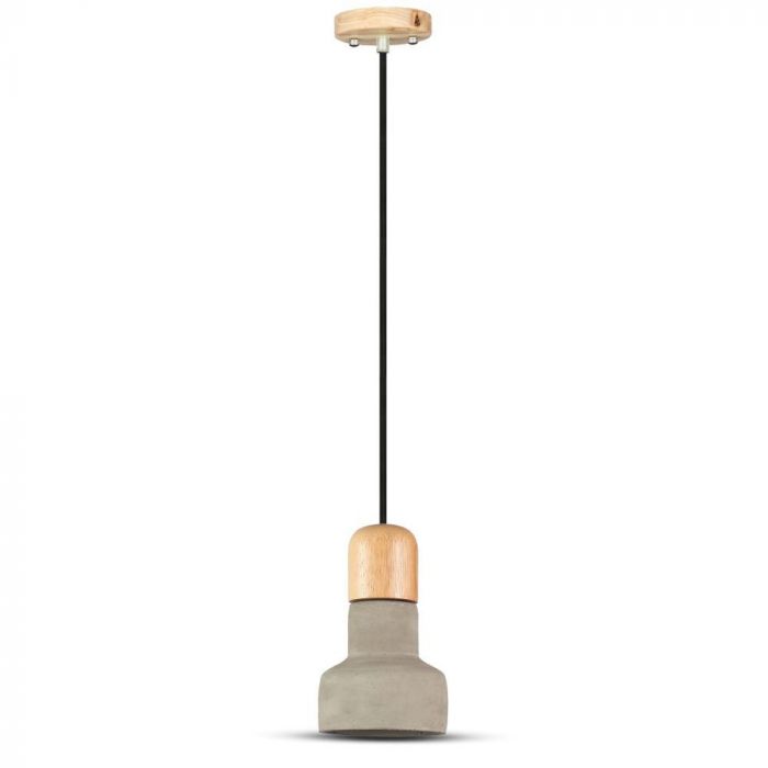 LED E27 PENDANT CONCRETE COLOUR 12X21X108 CONCRETE WITH WOOD