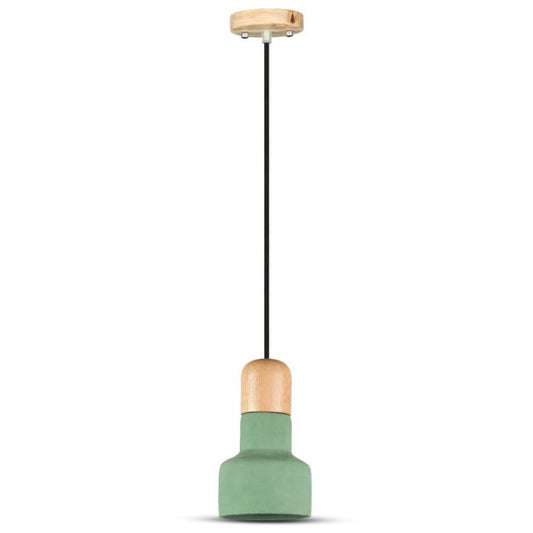 LED E27 PENDANT GREEN COLOUR 12X21X108 CONCRETE WITH WOOD