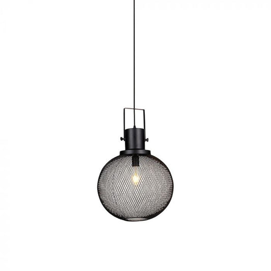 LED E27 PENDANT GLOBE MESH BLACK 29X100X134 METAL