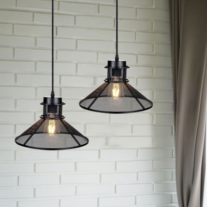 LED E27 PENDANT V SHAPE BLACK 29X100X134 METAL