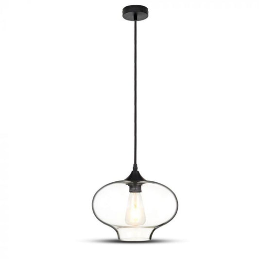 LED E27 PENDANT TRANSPARENT ARTISTIC 265X190X1000 GLASS+METAL