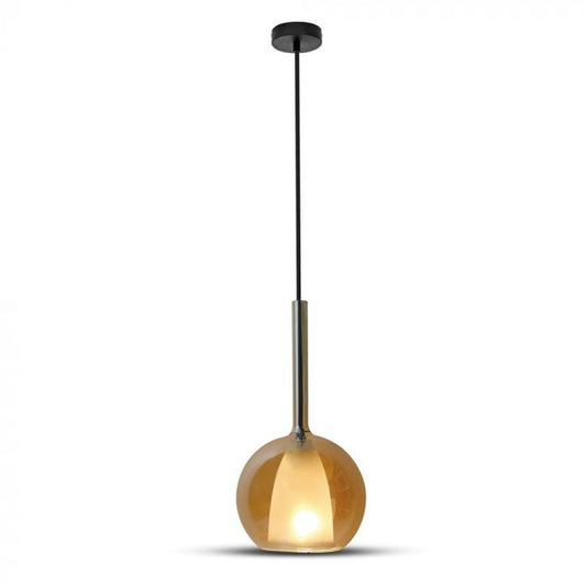 LED E27 PENDANT DOUBLE GLASS AMBER + WHITE 25X42X100 GLASS + METAL