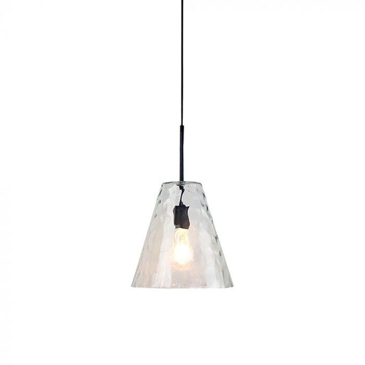 LED E27 PENDANT DESIGNER CONE SHAPE TRANSPARENT 27X128 GLASS + METAL