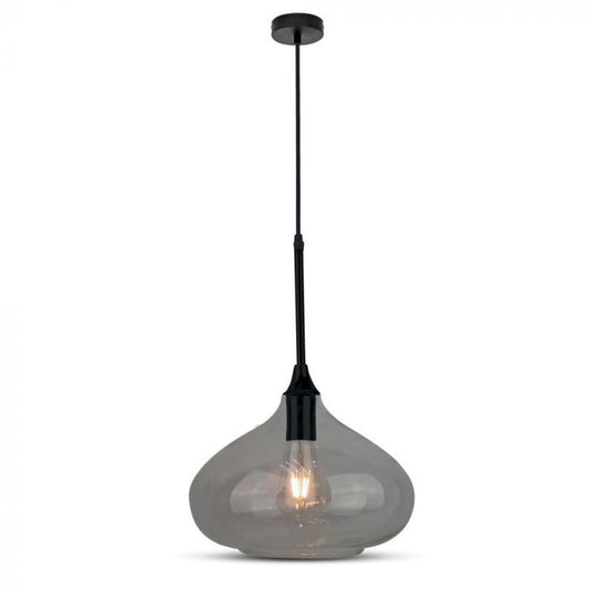 LED E27 PENDANT MODERN SLEEK BLACK 28.5X44X100 GLASS + METAL