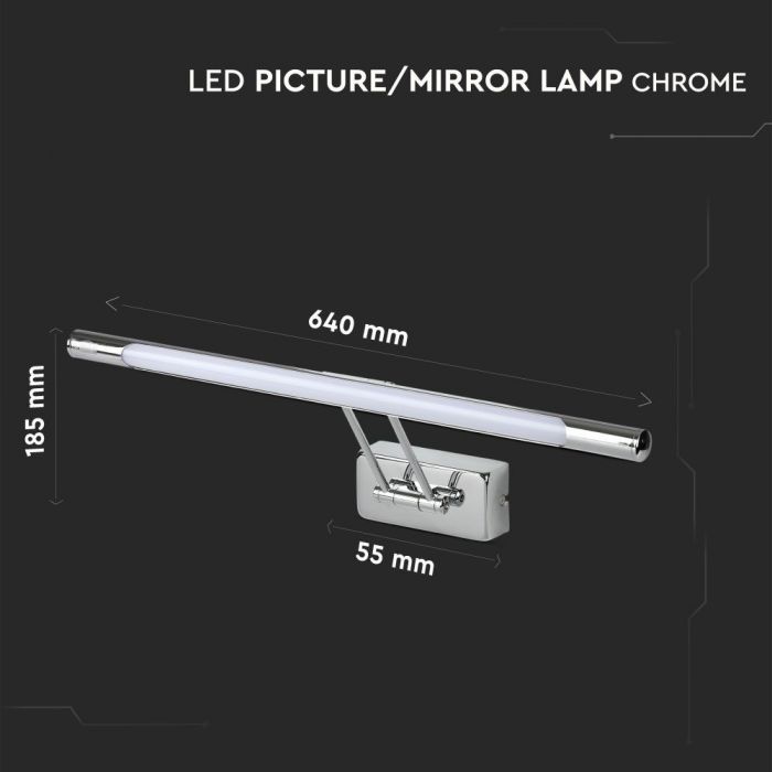 12W LED Picture/Mirror Lamp Chrome Natural White