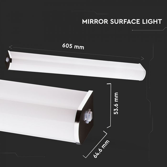 LED PENDANT WALL MIRROR CHROME 10W DL 950lm 150° 605X54X65 IP44