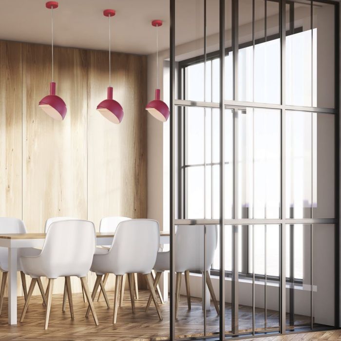 LED E14 PENDANT WITH SLIDE ALUMINUM LAMPSHADE 18X10X120 PINK