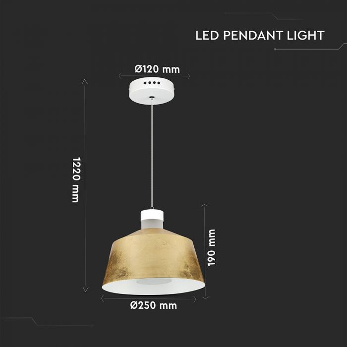 7W LED Pendant Light Gold ÃƒËœ250 Natural White