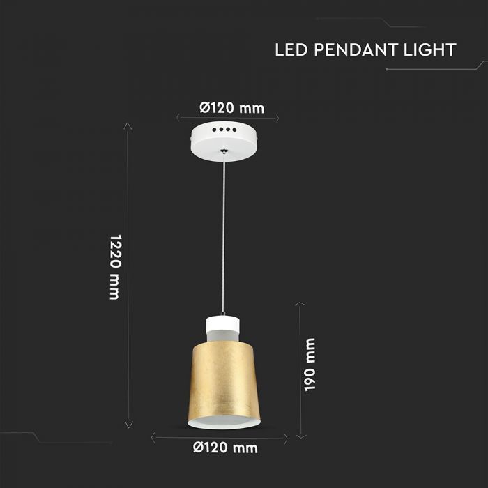 7W LED Pendant Light Gold ÃƒËœ120 Warm White