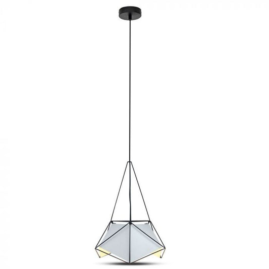 LED E27 PENDANT NET PRISM WHITE 40X54 BLACK WIRE