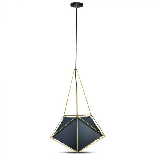 LED E27 PENDANT NET PRISM BLACK 40X54 GOLD WIRE