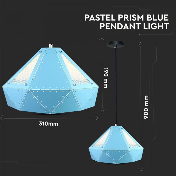 Pendant Light Pastel Prism Blue 310 x 180 mm