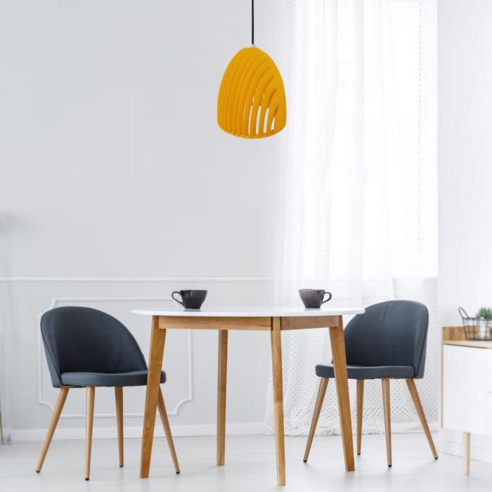 LED E27 PENDANT CONE PRISM YELLOW 25X25.5 METAL