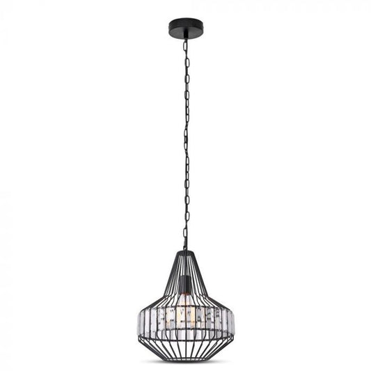 LED E27 PENDANT W/CRYSTEL (TOP) BLACK 30X36 METAL