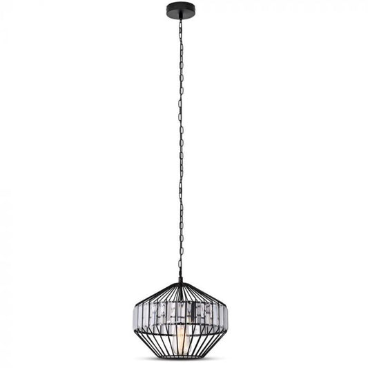 LED E27 PENDANT W/CRYSTEL (MIDDLE) BLACK 33X30 METAL