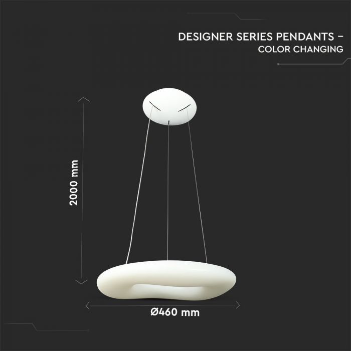 32W Chandelier Round Color Changing D:460 Dimmable White