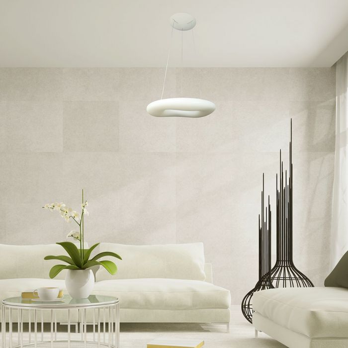 LED PENDANT DESIGNER ROUND HANGING 82W COLOR CHANGE 7300lm 120° 75X200 PC WHITE DIMMABLE
