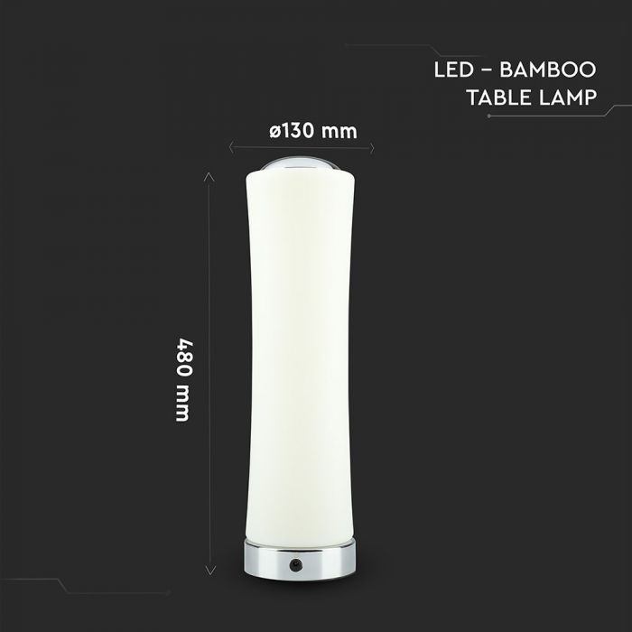 LED DESIGNER TABLE LAMP 18W WW 1200lm 120° 125X420 PC+IRON WHITE TOUCH DIMMABLE A++