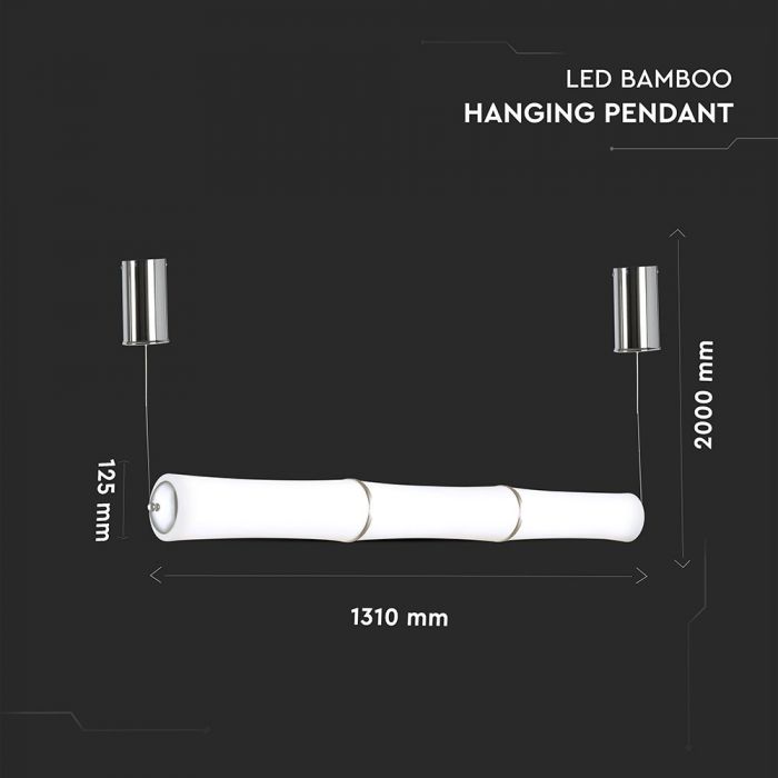 LED PENDANT TRIPLE DESIGNER HANGING 52W WW 3400lm 120° 125X1260 PC WHITE TRIAC DIMMABLE A++