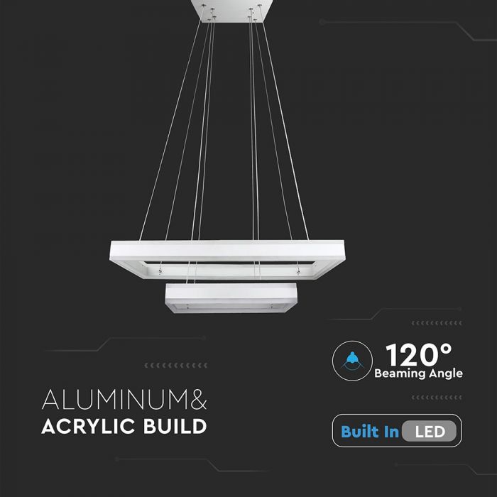 LED SOFT LIGHT CHANDELIER HANGING 2 STEP 100W WW 7500lm 120° 40X60 WHITE DIMMABLE