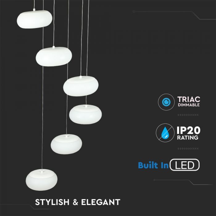 LED DESIGNER HANGING PENDANT 72W 6500lm WW 120° 39X200 TRIAC DIMMABLE