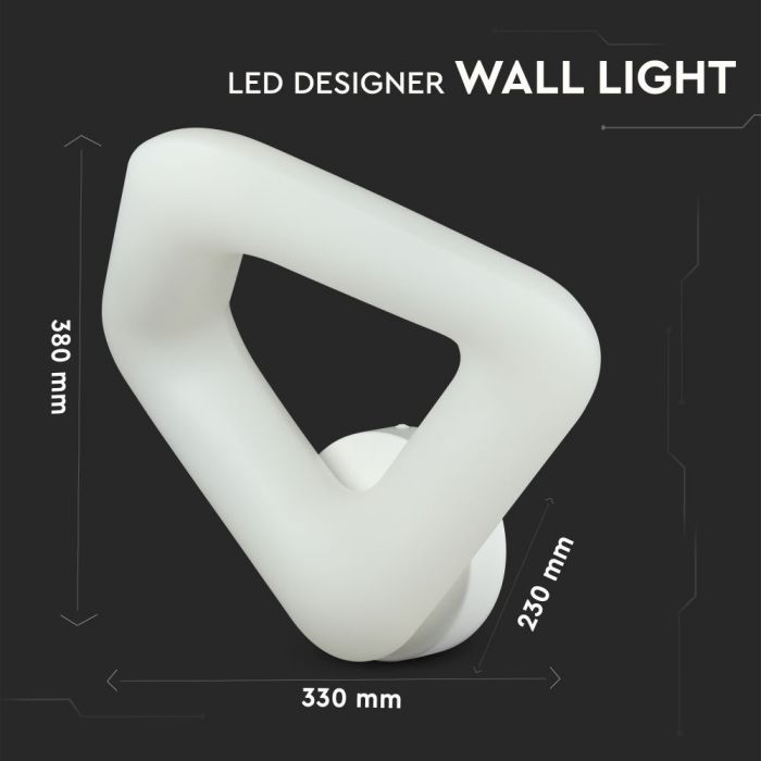LED DESIGNER WALL LAMP 20W 1700lm WW 120° 330X380X230 TRIAC DIMMABLE