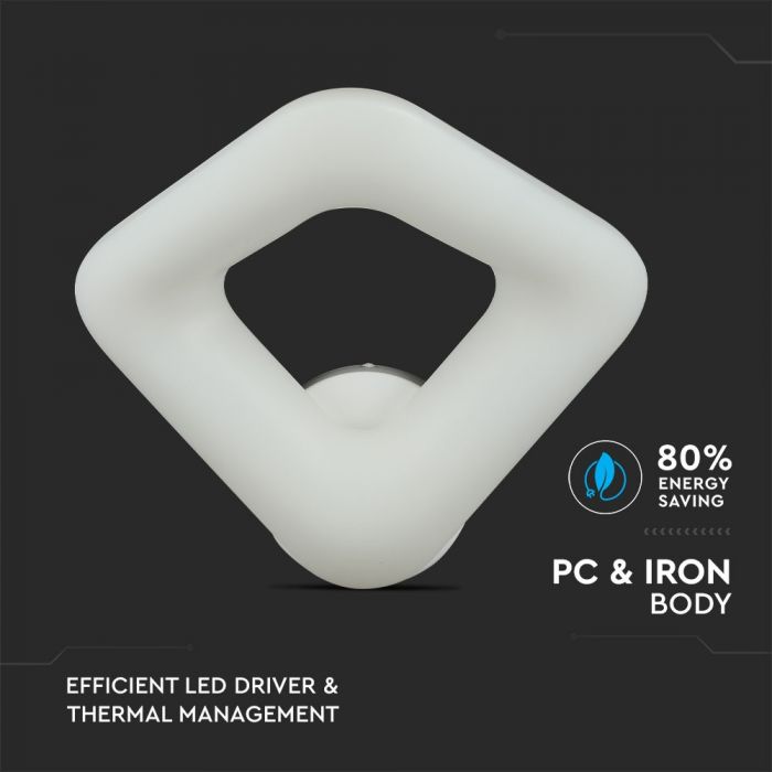 LED DESIGNER WALL LAMP 20W 1700lm WW 120° 330X380X230 TRIAC DIMMABLE