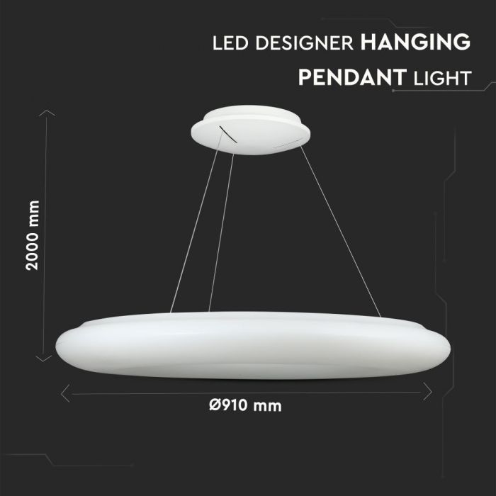 LED DESIGNER HANGING PENDANT 105W 6300lm WW 120° 91X200 TRIAC DIMMABLE