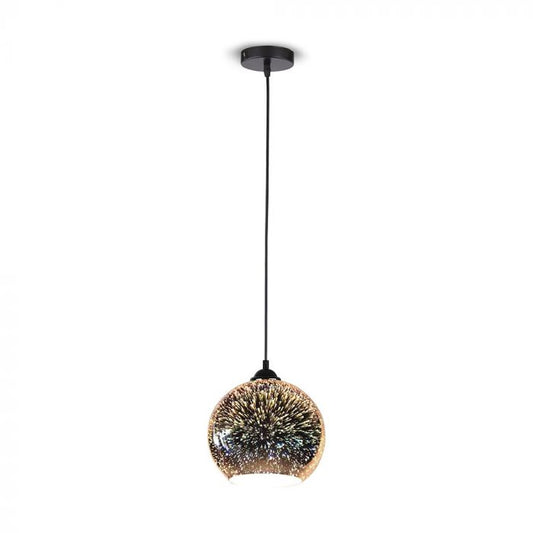 LED E27 PENDANT WITH 3D GLASS LAMPSHADE 150X150X1200
